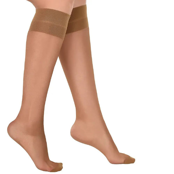 Medias de Nylon hasta la Rodilla Alta Transparencia Pack x4, de Samsara