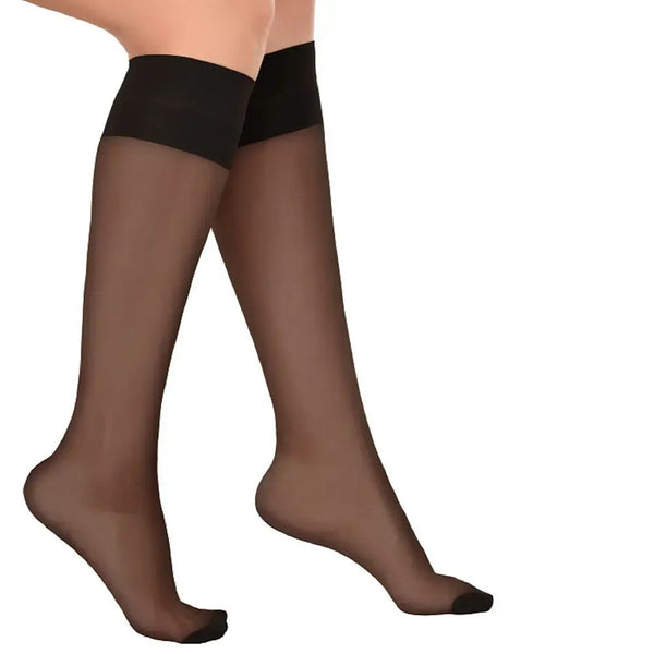 Medias Seda Fría Mate bajo la Rodilla Pack x4, de Samsara